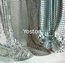 China Silberne/goldene Maschendraht-Vorhang-metallische paillettenbesetzte Aluminiumgewebe-multi Form fournisseur