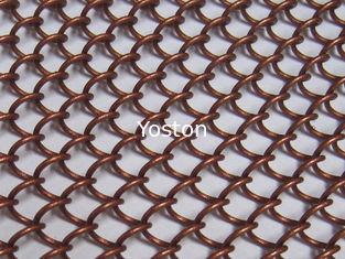 China Bronzefarbmetallspulen-Drapierung, hängende Maschendraht-Raum-Teiler für Decke fournisseur